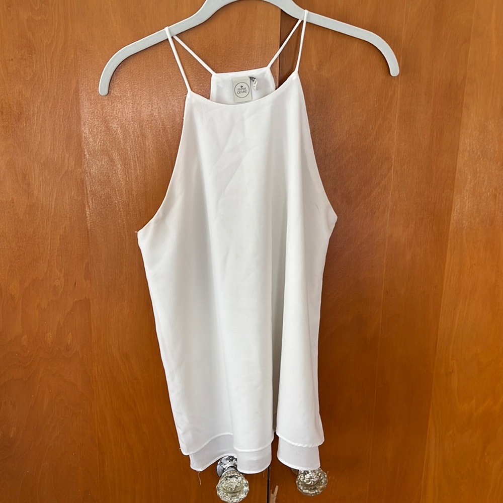 White satin tank